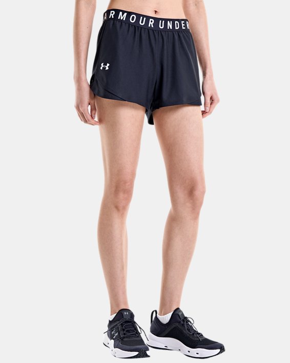 女士UA Play Up Shorts 3.0短褲 in Black image number 0